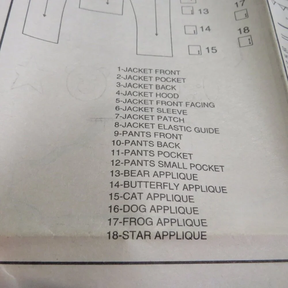 Simplicity 5378 Clothing Pattern Jacket Coat Snow Pants 2 - 6X UNCUT
